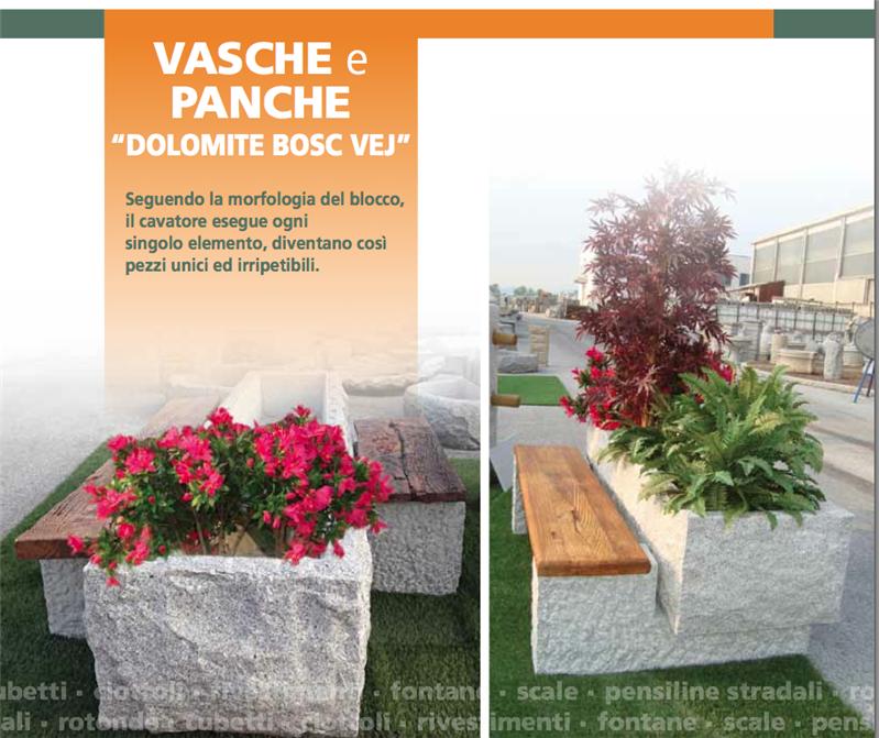 Vasche e panche in pietra - “DOLOMITE BOSC VEJ”