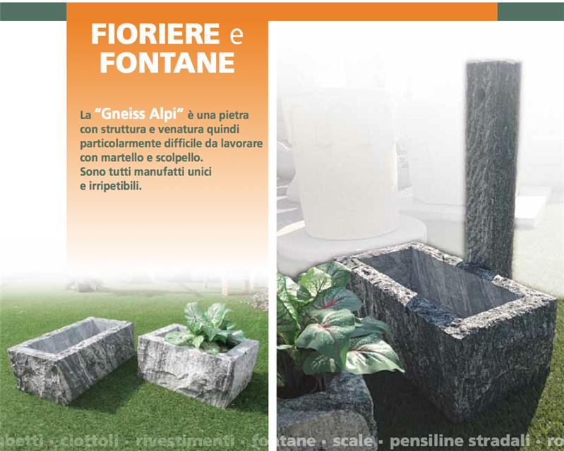 Fioriere e fontane in pietra - GNEISS ALPI  - Caraglio - Cuneo