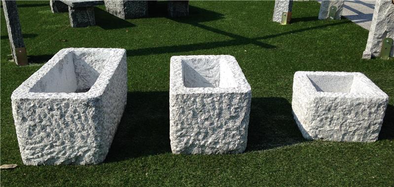 FIORIERE SERIE "FORMICA" - VASCHE MONOBLOCCO IN GRANITO GRIGIO
