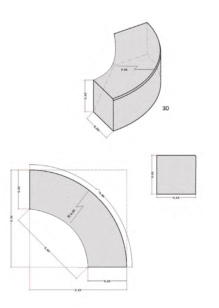 disegno tecnico cordolo curvo granito